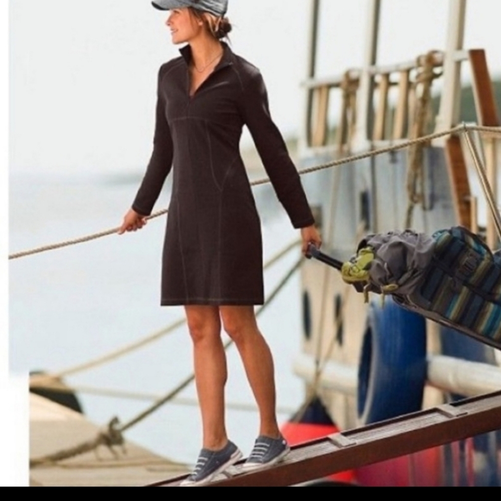 Athleta Cassidy Ponte Knit Dress Half Zip Stretch Gray Small